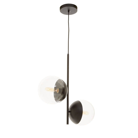 Revive Black Finish 2 Shades Pendant Light