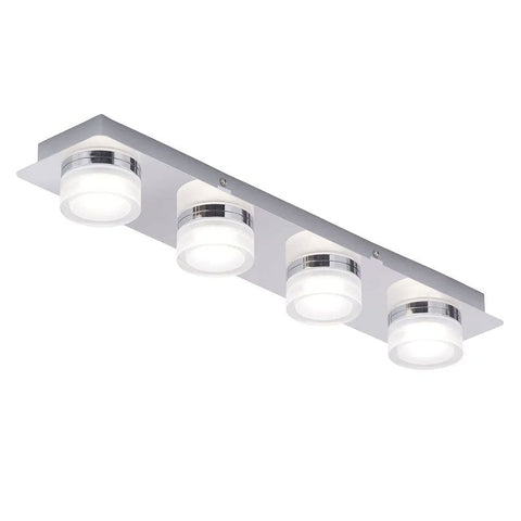 Amalfi 4 Light LED Flush Bathroom Bar Ceiling Fitting In Aluminium Finish