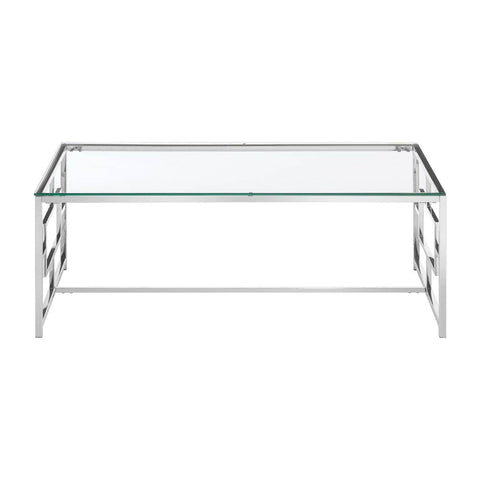 Allure Clear Glass / Silver Base Coffee Table - SE Home