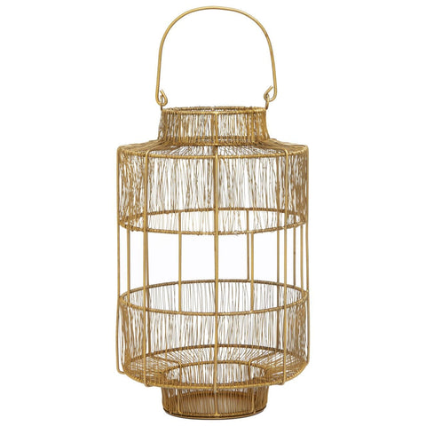 Ashton Large Gold Wire Lantern - SE Home