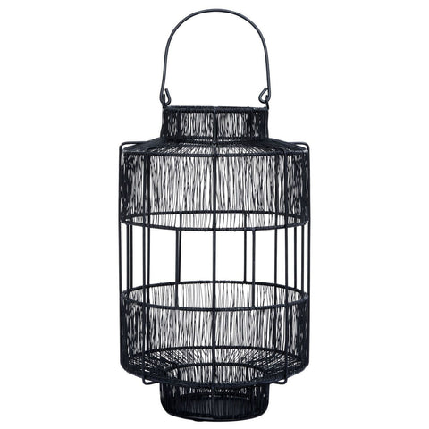 Ashton Large Black Wire Lantern - SE Home