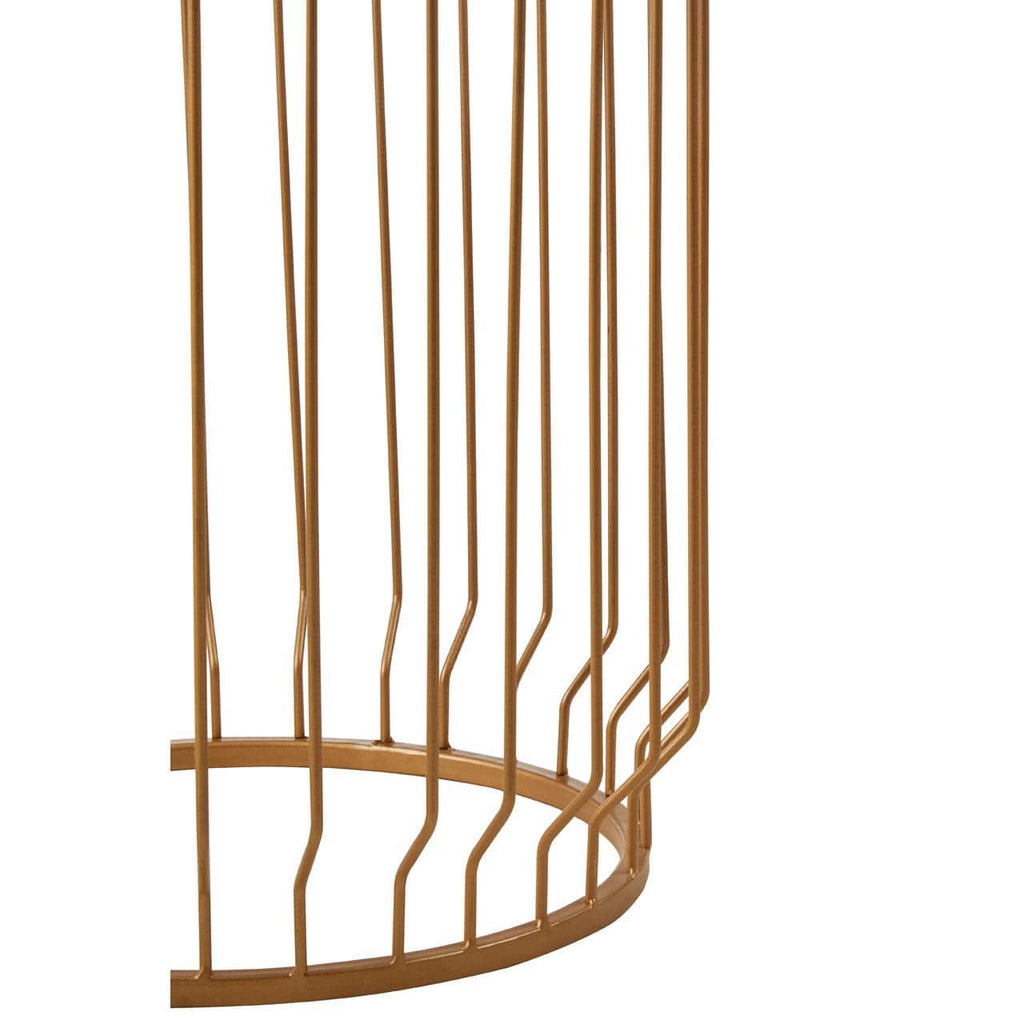 Shalimar Round Side Table With Wireframe Base – SE Home