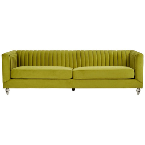 Brasa 3 Seat Green Velvet Sofa - SE Home