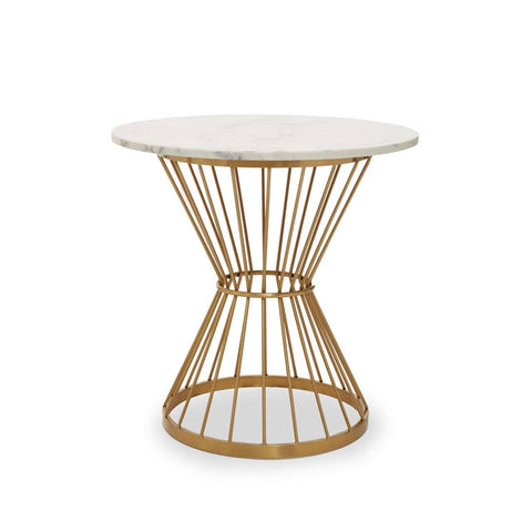 Anzio White Marble Top Round Dining Table - SE Home