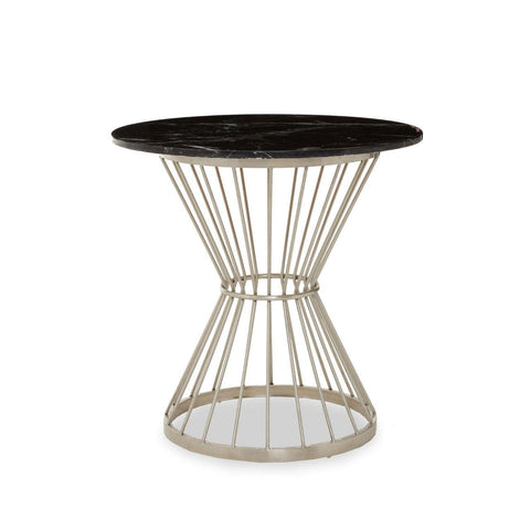 Anzio Black Marble Top Round Dining Table - SE Home