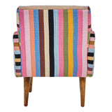 Cefena Multi-Coloured Fabric Chair With Mango Wood Legs - SE Home
