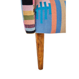 Cefena Multi-Coloured Fabric Chair With Mango Wood Legs - SE Home