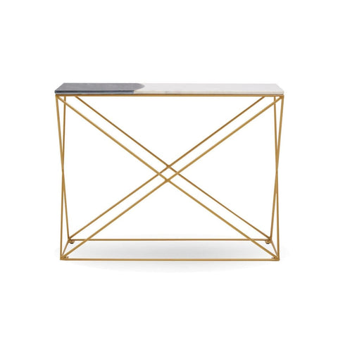 Vizzini Two Tone Marble Top Console Table - SE Home