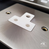 Satin Chrome Cooker Control Ingot 45A With 13A Switched Plug Socket - White Trim - SE Home