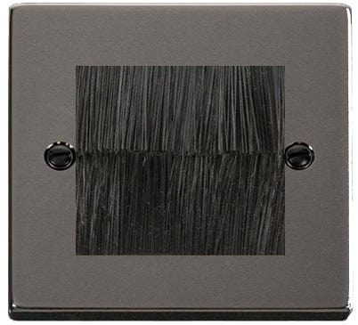 Black Nickel - Black Inserts Black Nickel Brush Outlet Plate - Black Brush