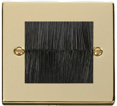 Polished Brass Brush Outlet Plate - Black Brush - SE Home