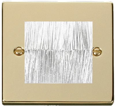 Polished Brass Brush Outlet Plate - White Brush - SE Home