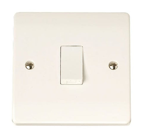 Curva White Range 10A 1 Gang 1 Way Switch