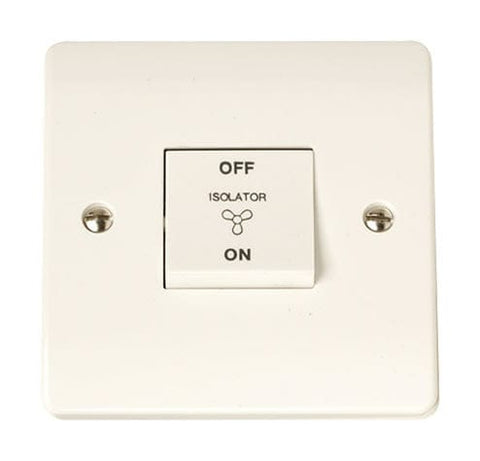 Curva White Range 10A Fan Isolation Switch