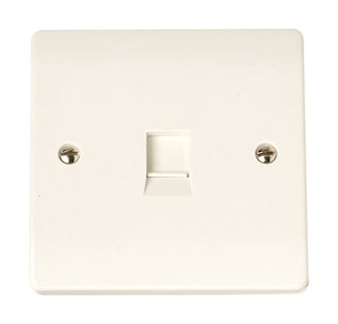 Curva White Range Rj11 Telephone Socket - Ireland/us