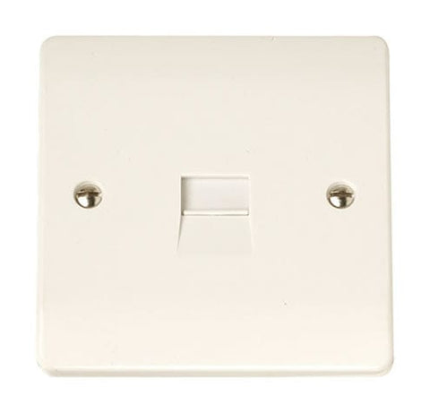 Curva White Range Single Telephone Socket - Master