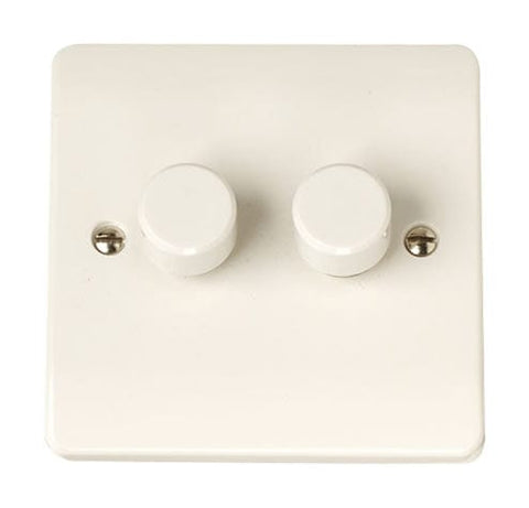 Curva White Range 2 Gang 2 Way 250w Dimmer Switch