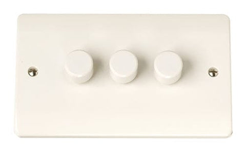 Curva White Range 3 Gang 2 Way 250w Dimmer Switch