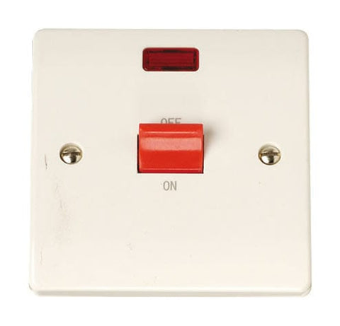 Single Plate 45A Switch With Neon - SE Home