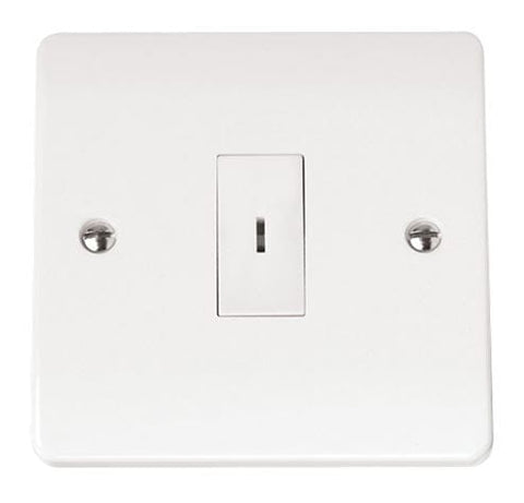 White 10AX 1 Gang 2 Way Keyswitch - SE Home