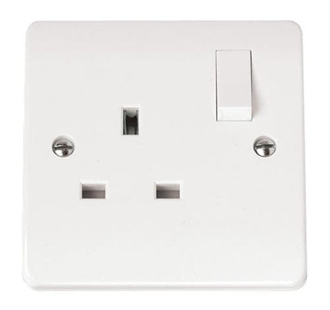 White 13A 1 Gang DP Switched Socket Outlet - SE Home