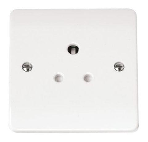 White 5A Round Pin Socket Outlet - SE Home