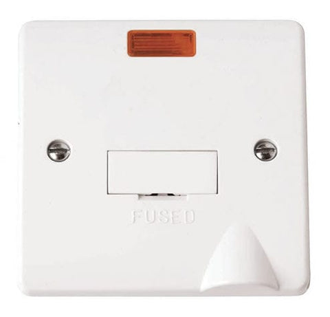 White Electrical Sockets and Switches White 13A Fused Connection Unit With Neon