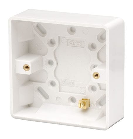 White 1 Gang 25mm Deep Pattress Box - SE Home