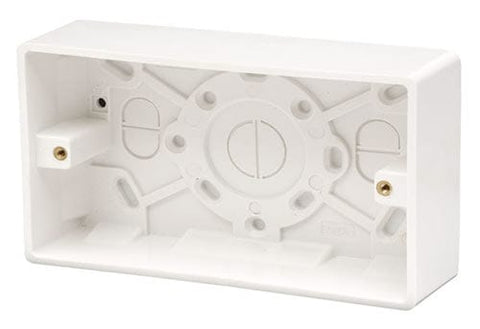 White 2 Gang 35mm Deep Pattress Box - SE Home