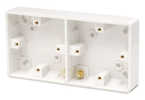 White Dual Accessory 29mm Deep Surface Pattress - SE Home