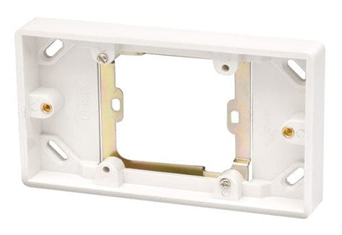 White 1 Gang To 2 Gang 16mm Deep Converter Pattress - SE Home