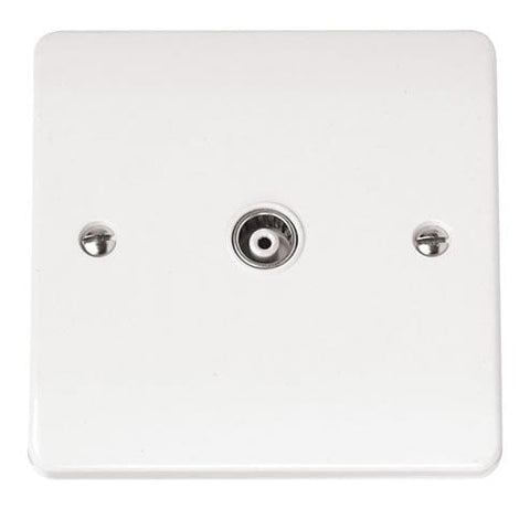 White Single Isolated Coaxial Plate - SE Home