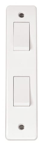 White 10AX 2 Gang 2 Way Architrave Switch - SE Home