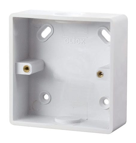 White 1 Gang 29mm Deep Pvc Pattress Box - Conduit - SE Home