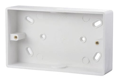 White 2 Gang 29mm Deep Pvc Pattress Box - Conduit - SE Home