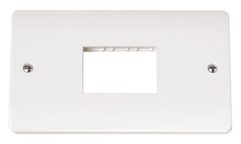 White Electrical Sockets and Switches White Double Minigrid Plate Triple Aperture