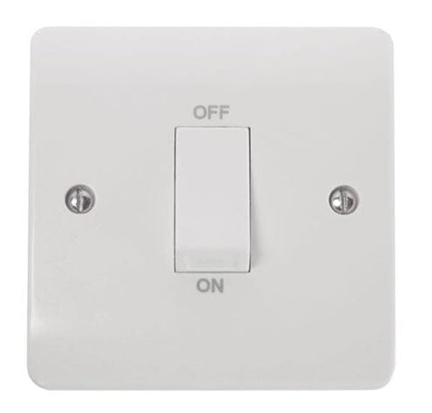 White 45A 1 Gang Single Cooker Switch - SE Home