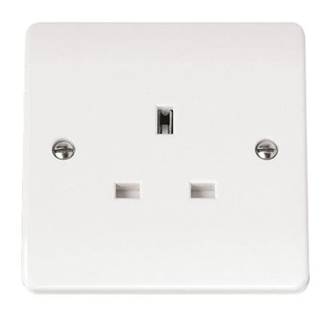 White 13A 1 Gang Socket Outlet (twin Earth Terminals) - SE Home