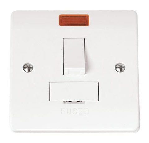 White 13A Fused Switched Connection Unit With Neon - SE Home