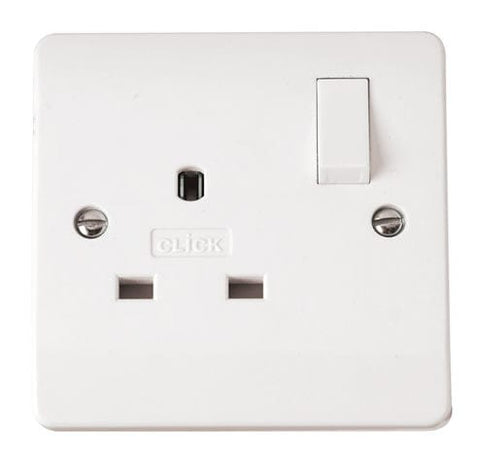 White 13A 1 Gang DP Switched Non-standard Socket Outlet - SE Home