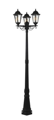Black Coast Bianca Polycarbonate E27 Triple Tall Post Lantern - IP44 - SE Home
