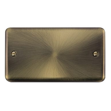Curved Antique Brass 2 Gang Blank Plate - SE Home