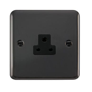 Curved Black Nickel 2A Round Pin Socket - Black Trim