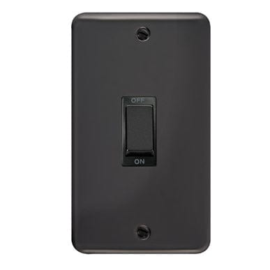 Curved Black Nickel 45A Ingot 2 Gang DP Switch - Black Trim - SE Home