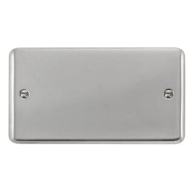Curved Polished Chrome 2 Gang Blank Plate - SE Home