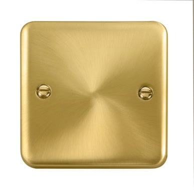 Curved Satin Brass 1 Gang Blank Plate
