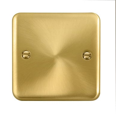 Curved Satin Brass 1 Gang Blank Plate - SE Home