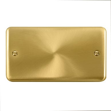 Curved Satin Brass 2 Gang Blank Plate - SE Home