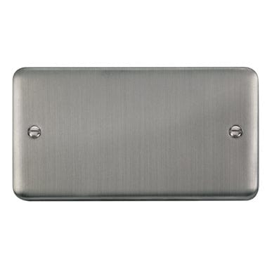 Curved Stainless Steel 2 Gang Blank Plate
