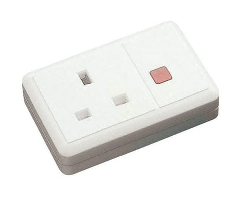 13A 1 Gang Trailing Socket + Neon - White - SE Home